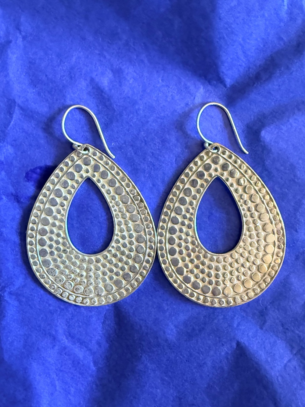 Anna Beck Sterling Silver Dotted Open Teardrop Dangle Earrings